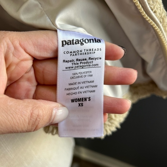 Patagonia Womens Los Gatos Fleece Vest Tan Full Zip Pockets Mock Neck sz XS - Picture 6 of 8